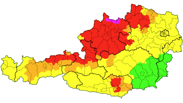 Die Gewitter-Warnkarte für 20 Uhr.