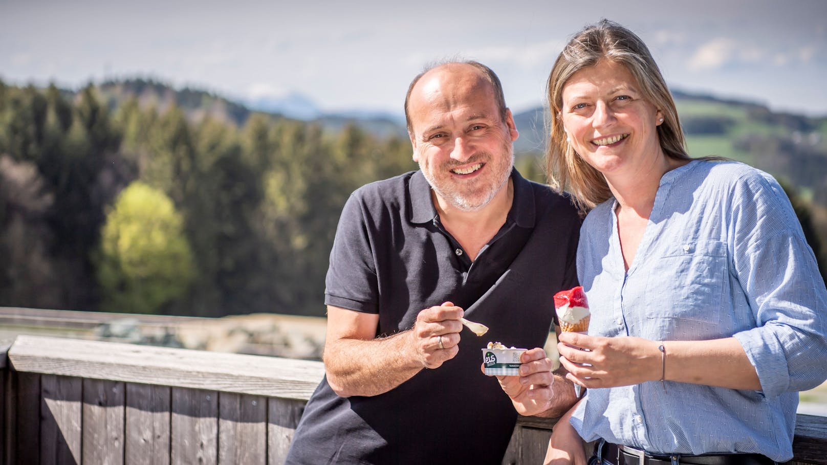 Georg und Andrea Blochberger, Erfinder der Eissorte Blumenwiese