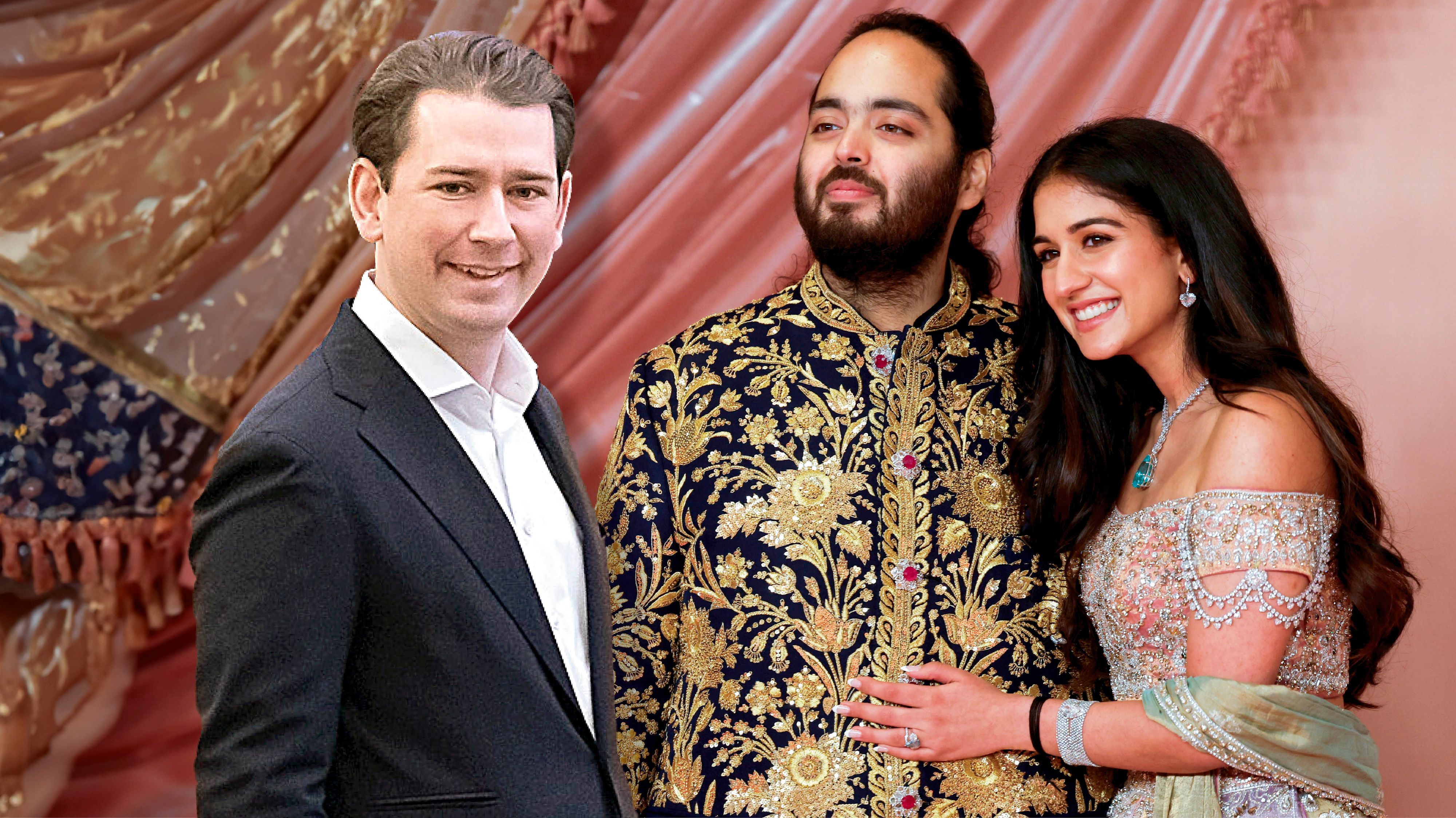 Für die Hochzeit der indischen Superreichen Anant Ambani und Radhika Merchant wird sich Sebastian Kurz in eine traditionelle indische Robe kleiden.
