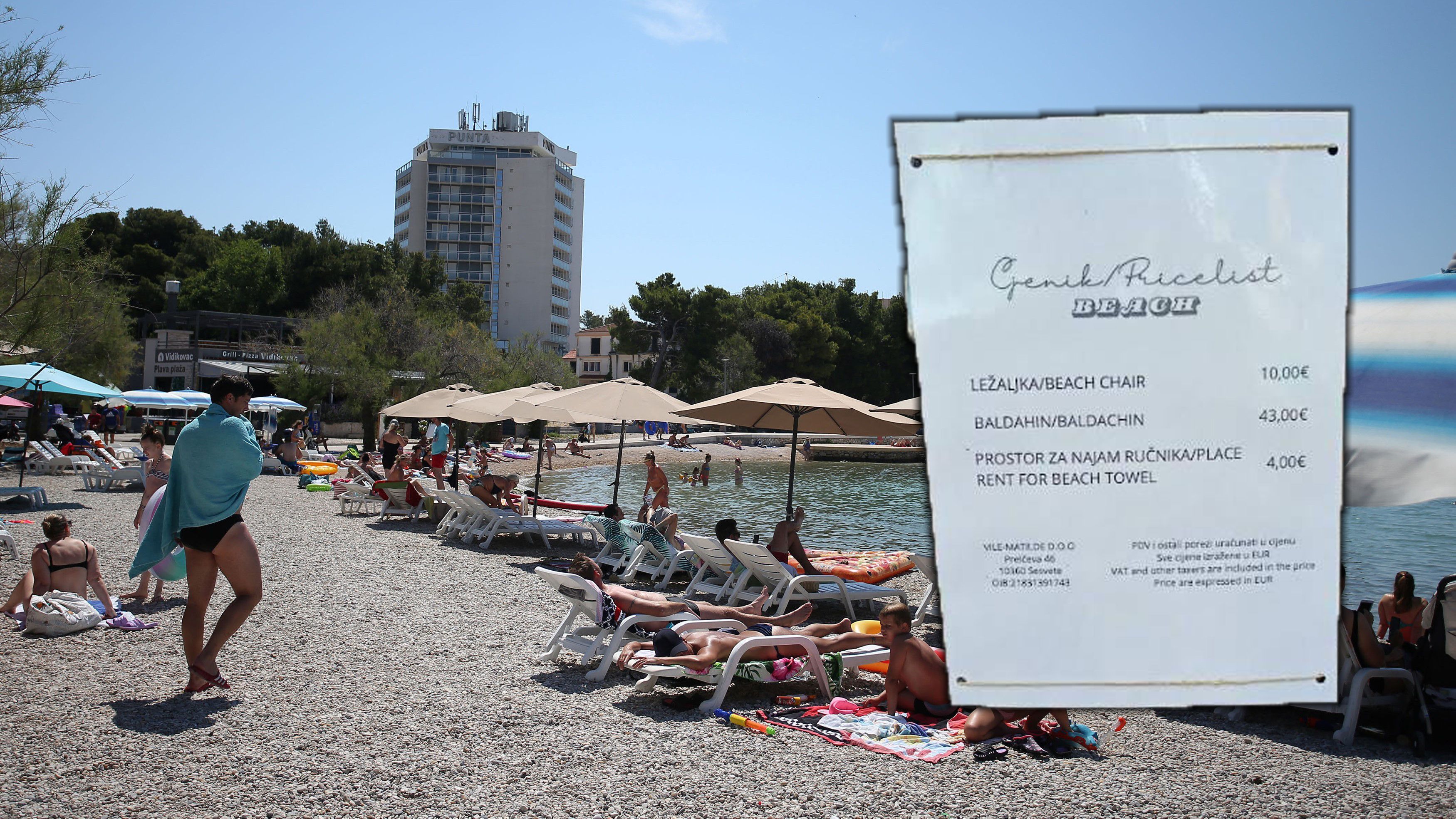 Wer bei einem Beach Club in Kroatien liegt, muss extra zahlen.