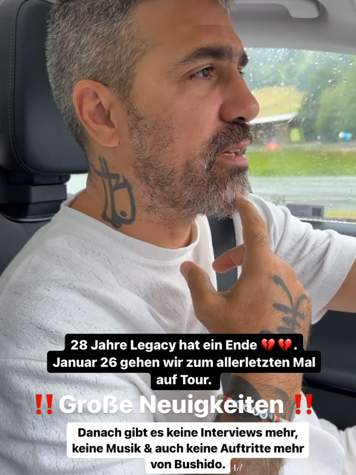 Bushido kündigt letzte Tour an.