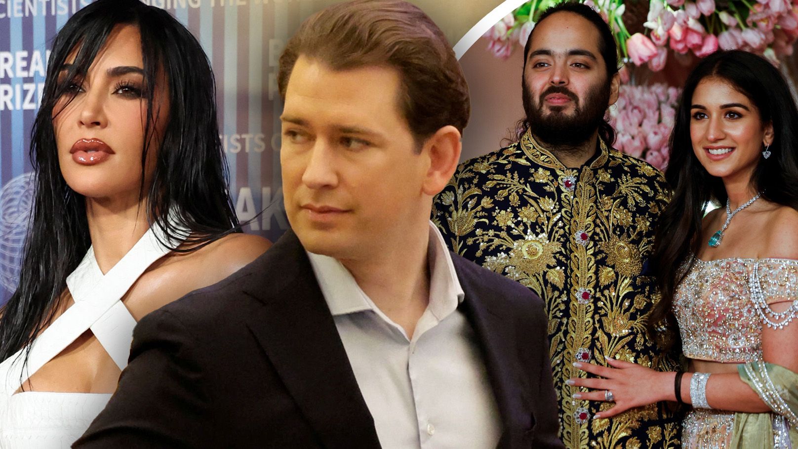 Kurz und Kardashian sind bei der Hochzeit von Anant Ambani in Indien.