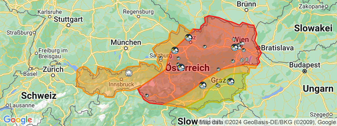 Schwere Unwetter steuern am Freitag auf Teile Österreichs zu. 