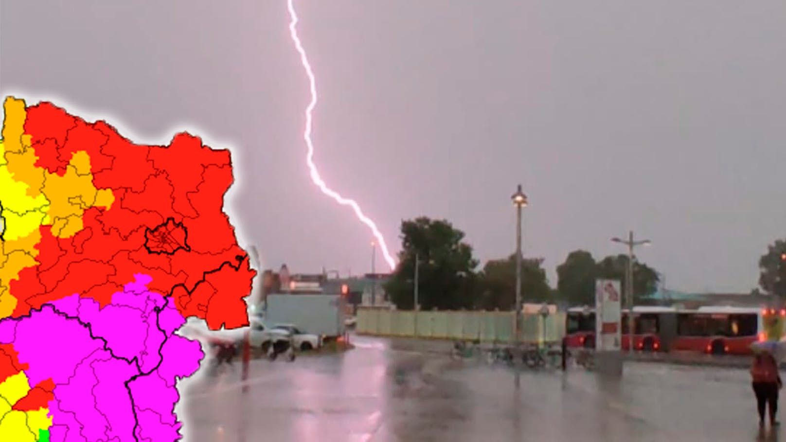Jetzt auch rote Unwetter-Warnung für Wien ausgerufen