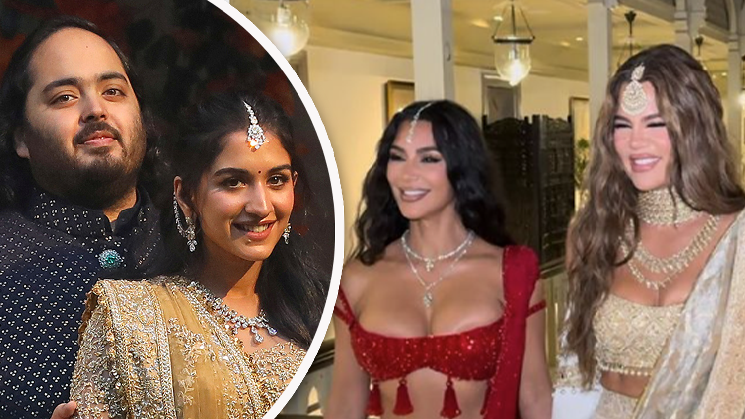 Die Kardashian-Schwestern Kim und Khloe haben sich für die Hochzeit von Anant Ambani und Radhika Merchant in Schale geschmissen.