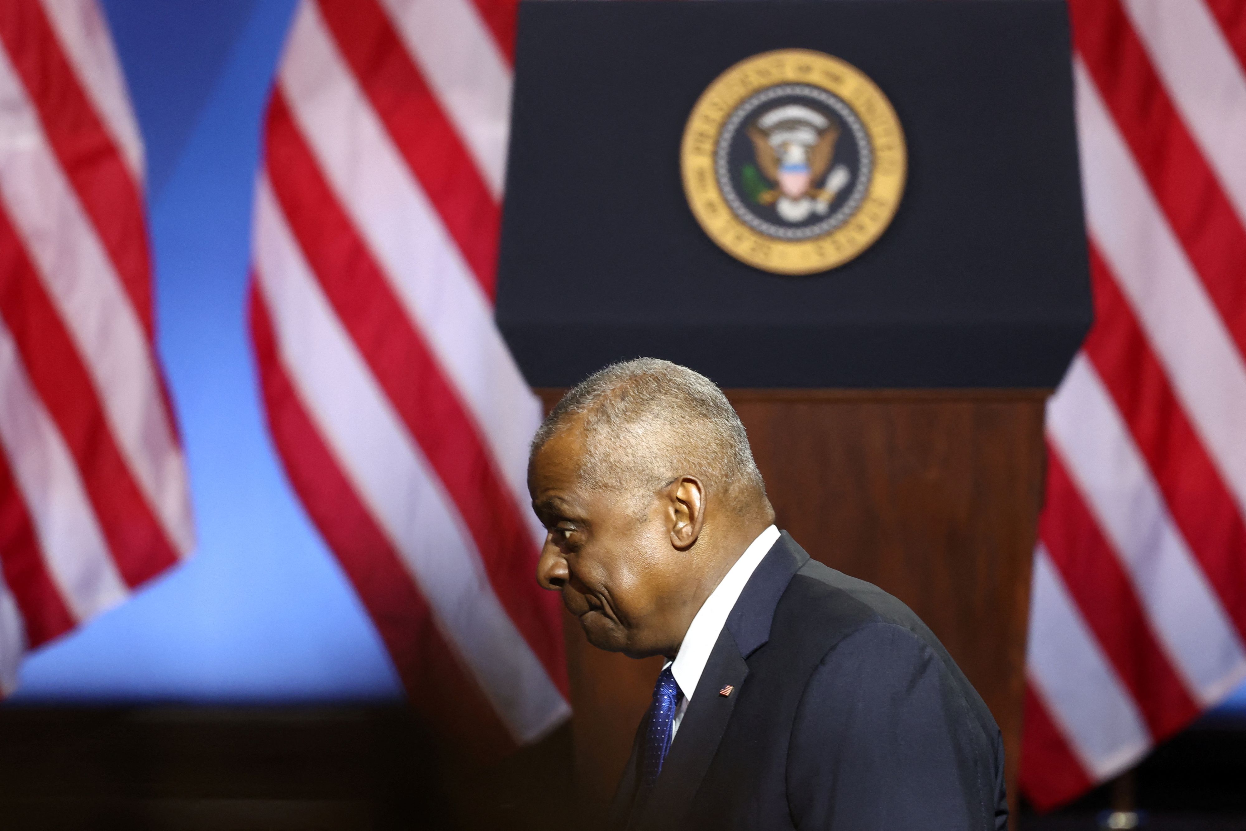 Lloyd Austin beim NATO-Gipfel in Washington. Am Freitag telefonierte er nach über zwei Wochen mit seinem russischem Amtskollegen.