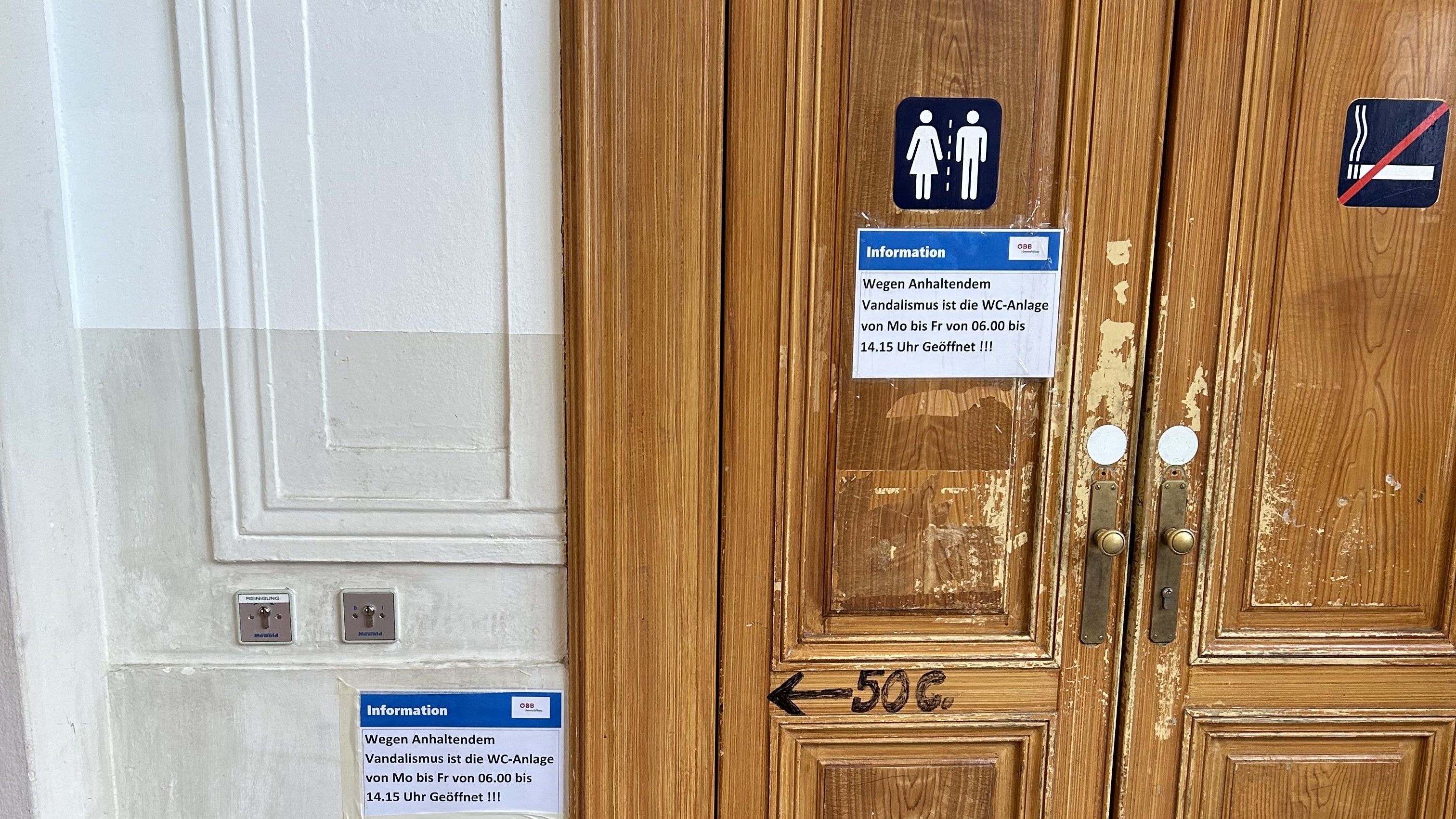 Am Bahnhof Hernals gelten neue Regeln für die Nutzung der Bahnhofs-Toiletten.