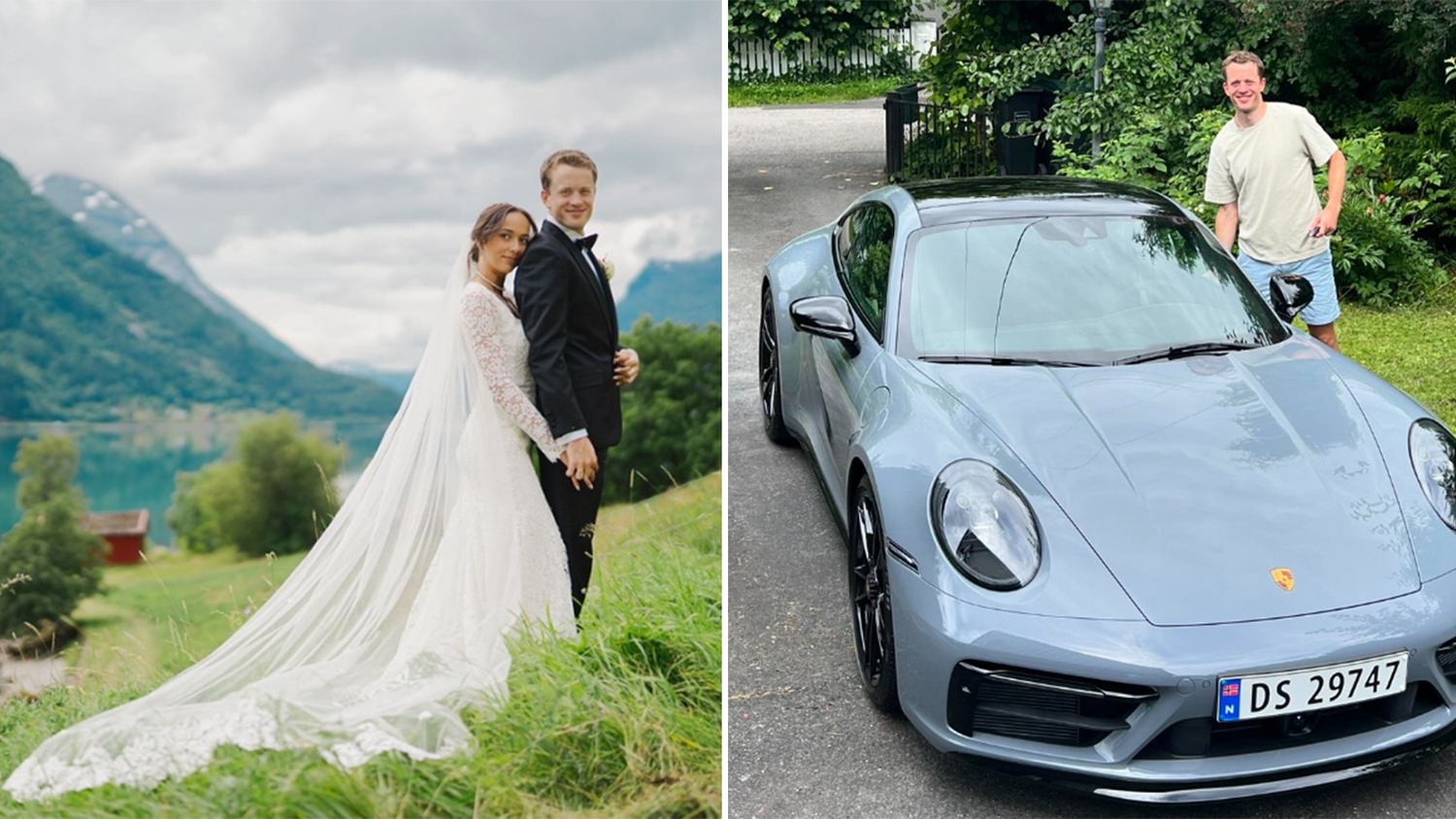 Mit einem Porsche 911 ging es für das Paar zur Kirche. 