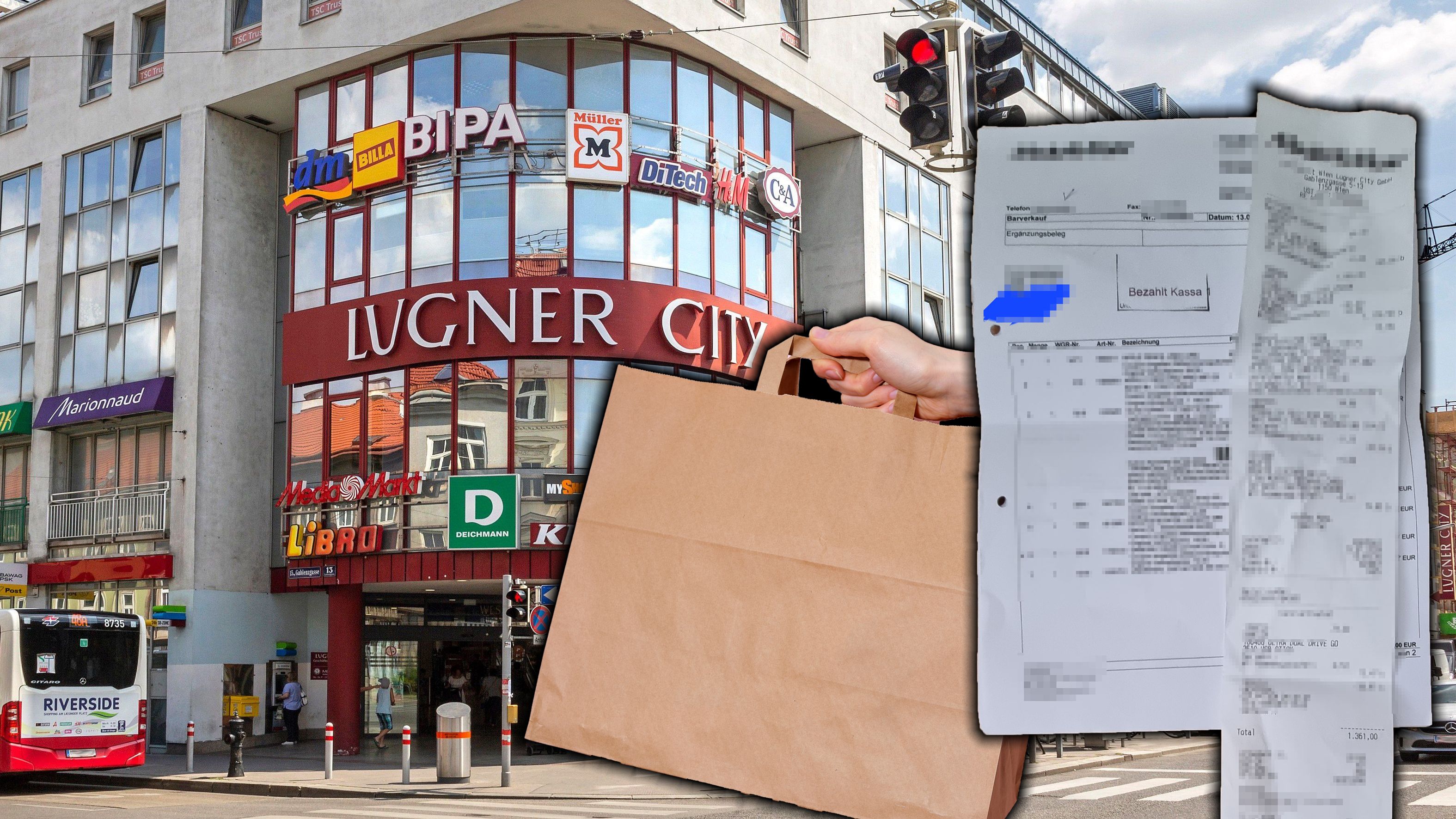 Dem Wiener ging wunschlos glücklich in Richtung Kassa, dann entbrannte der Sackerl-Streit.