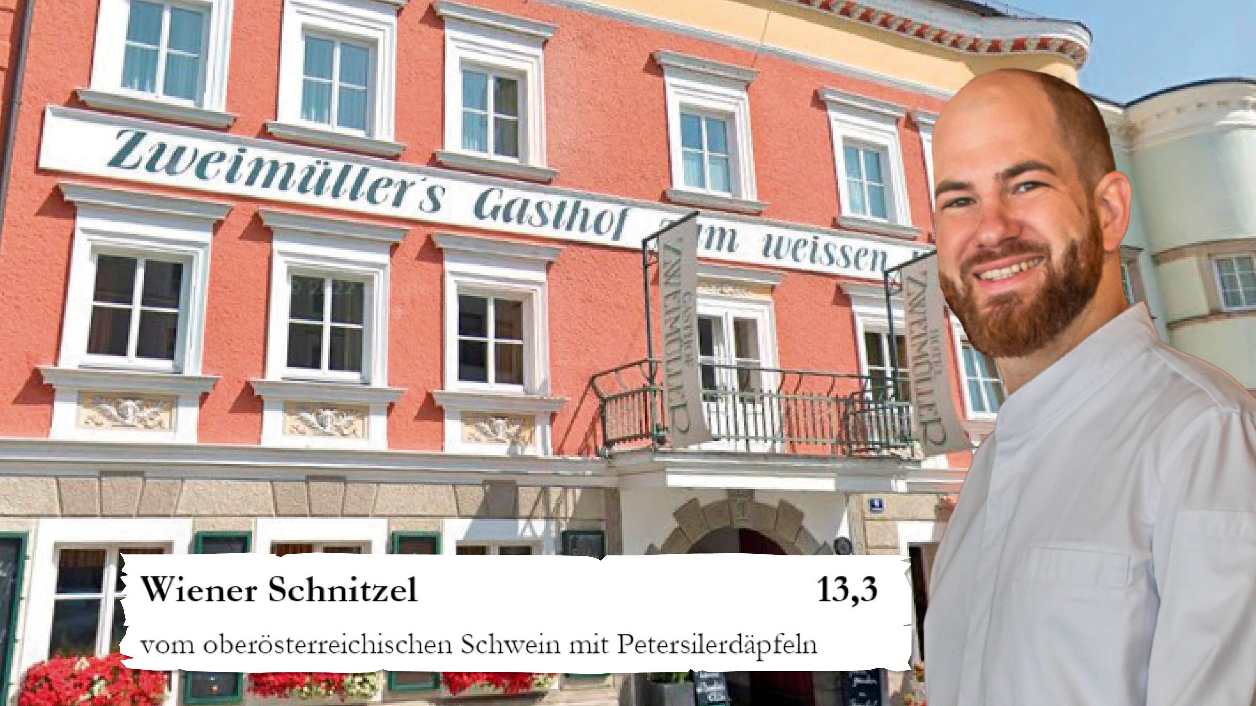 Im Gasthof Zweimüller in Grieskirchen kostet ein Wiener Schnitzel nur 13,30 Euro. Im Bild: Wirt Peter Zweimüller