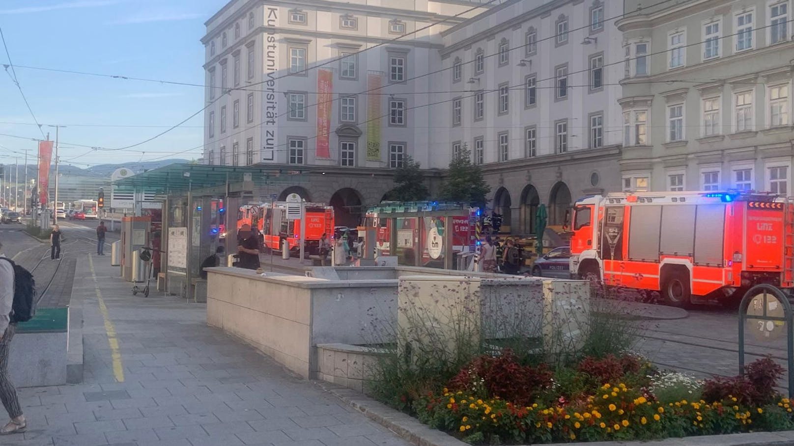 Großeinsatz der Feuerwehr wegen eines Brands in der Linzer Innenstadt.