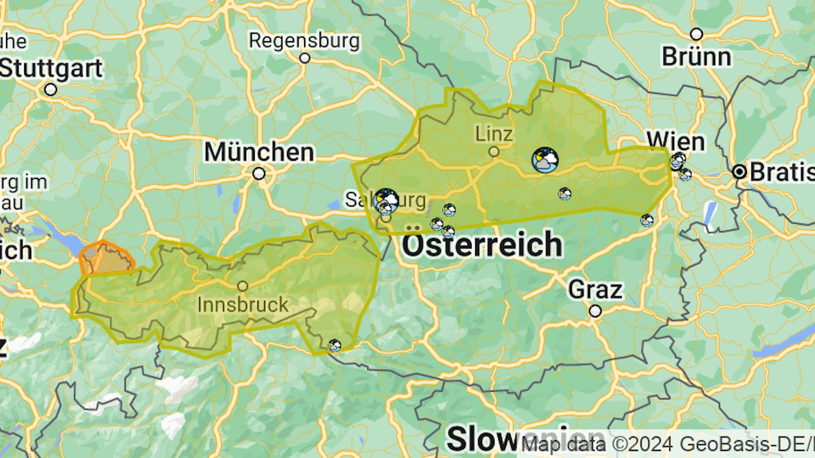 Am Montag ziehen erneut schwere Unwetter durch Teile Österreichs. 