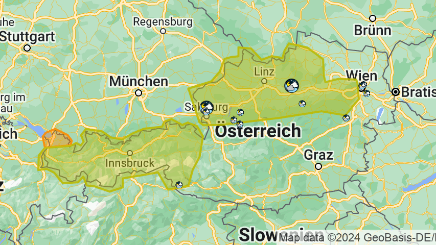 Am Montag ziehen erneut schwere Unwetter durch Teile Österreichs. 