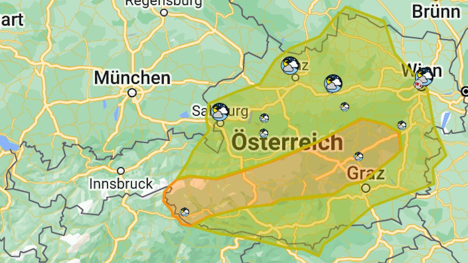 Heftige Unwetterfront steuert jetzt auf Österreich zu