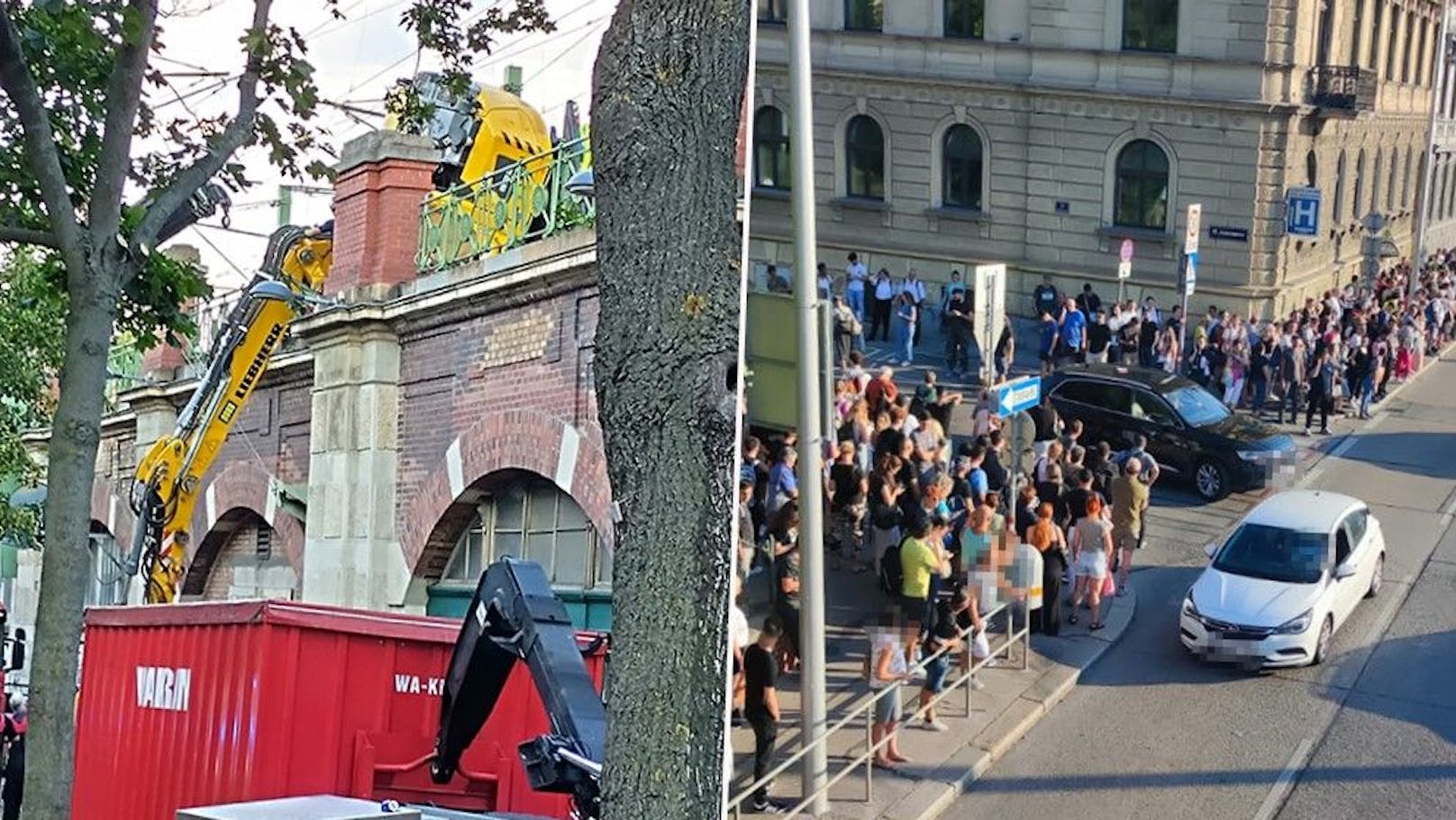 Kran stürzt auf U6! Hunderte Wiener warten auf Busse