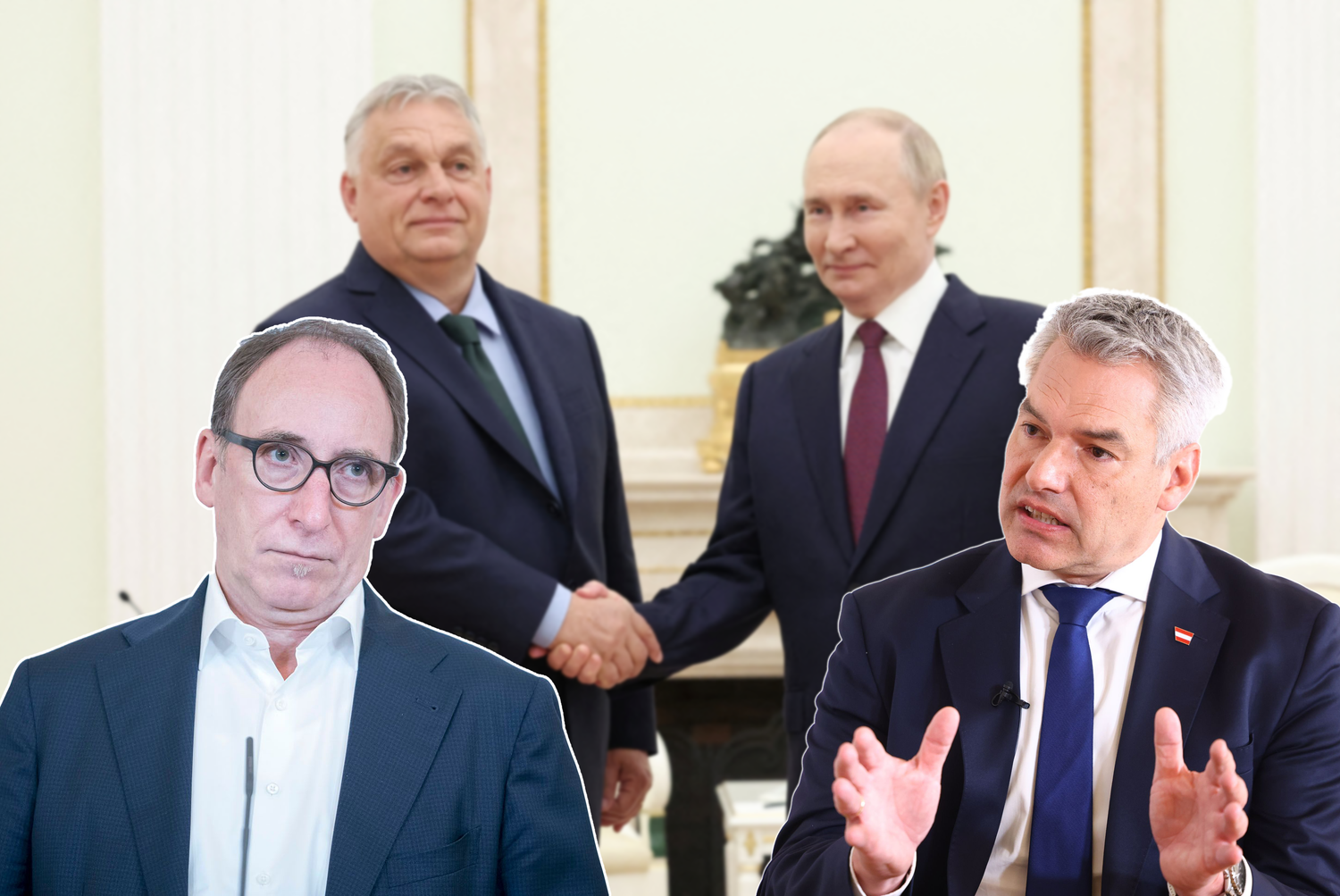 Der Orban-Besuch bei Wladimir Putin zeigt einmal mehr die Differenzen in der Regierung auf – die Positionen von Johannes Rauch (l.) und Karl Nehammer (r) könnten kaum unterschiedlicher sein.