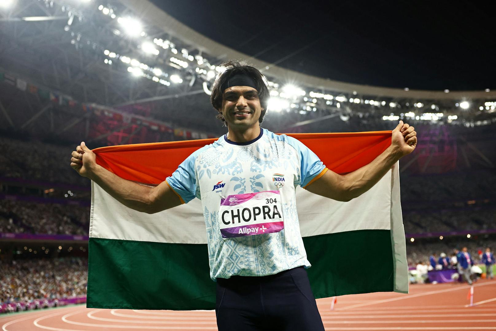 Neeraj Chopra gelang schon vor drei Jahren in Tokio der Goldwurf. 2023 krönte sich der junge Inder zum Weltmeister. Heuer soll sein Speer in Paris erstmals die 90-Meter-Marke knacken.