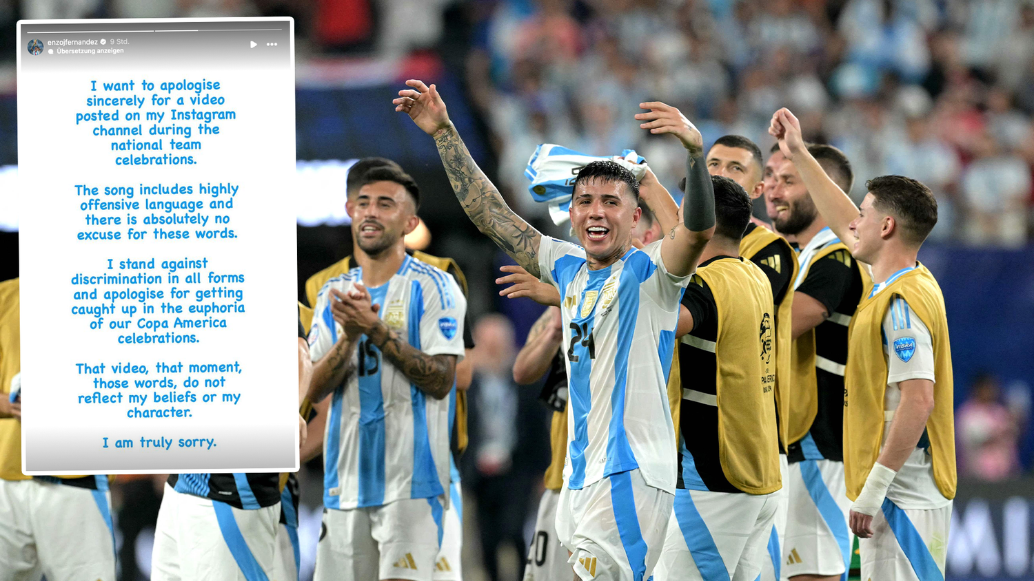 Enzo Fernanddez entschuldigte sich auf Instagram.