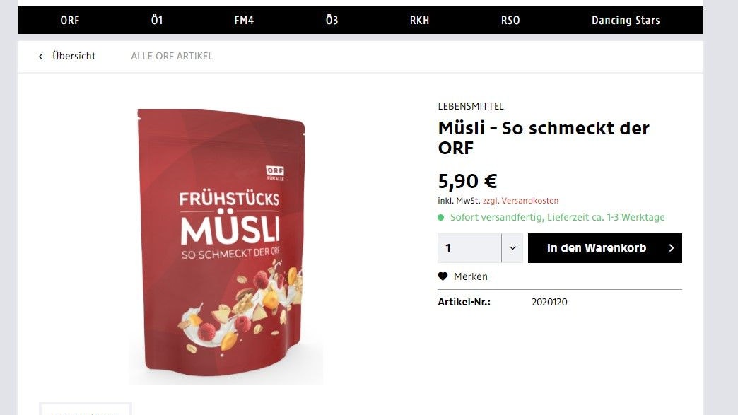 Heute.at - Perfekter Energie-Kick – ORF verkauft plötzlich Müsli
