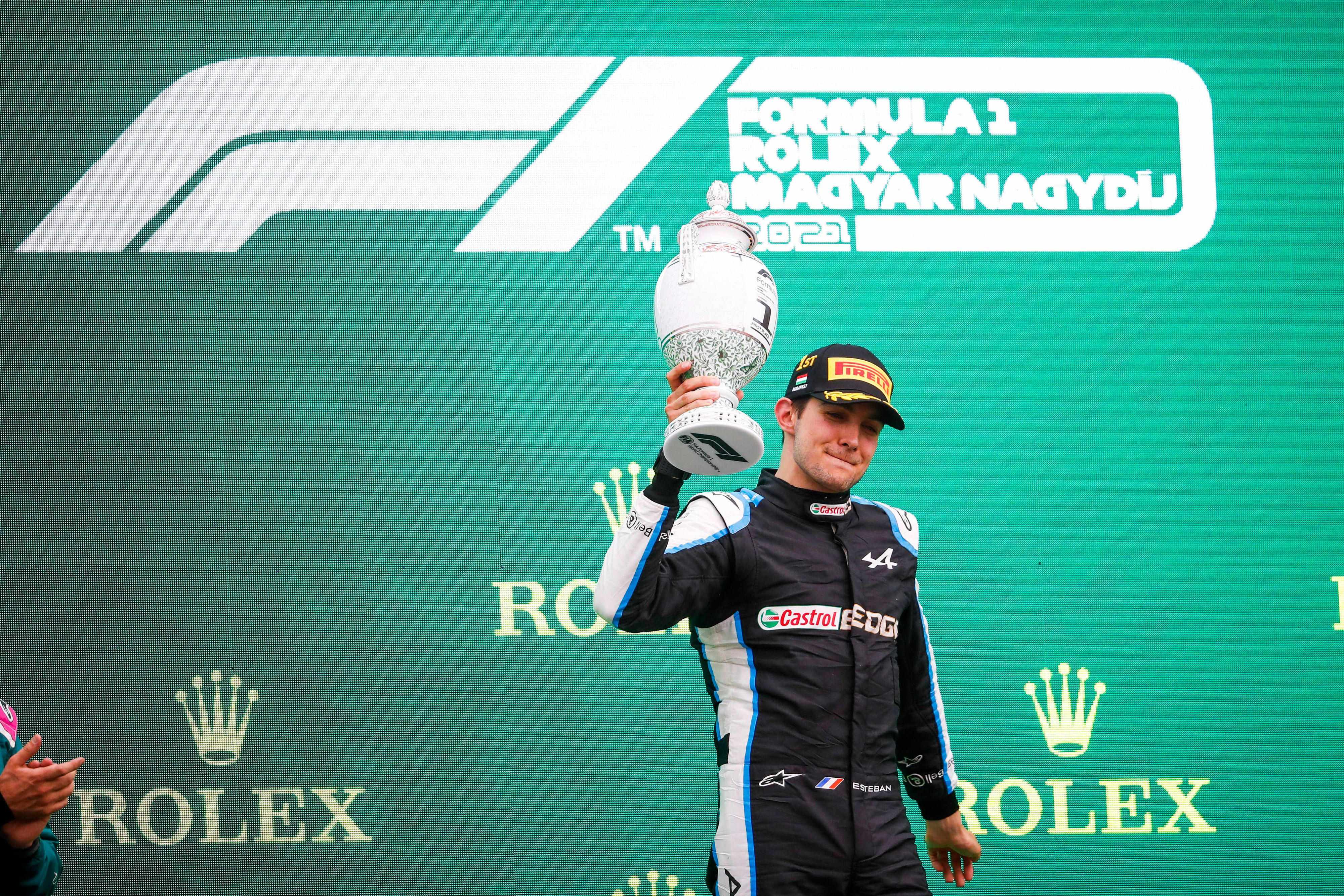 2021 in Ungarn feierte Esteban Ocon seinen bislang einzigen Sieg in seiner Formel-1-Karriere.