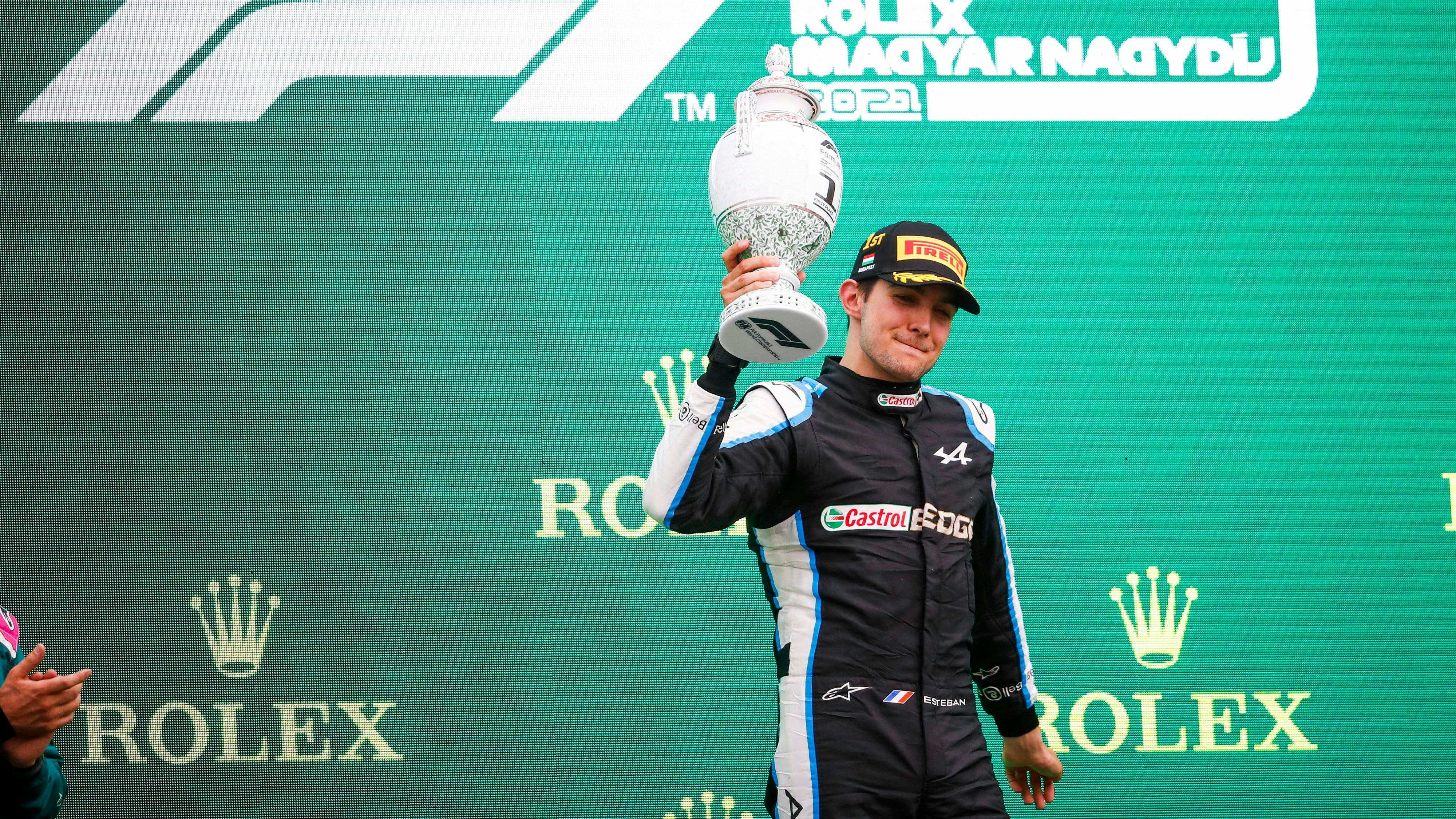 2021 in Ungarn feierte Esteban Ocon seinen bislang einzigen Sieg in seiner Formel-1-Karriere.