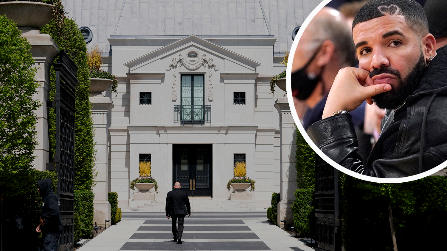 Drakes Villa in Toronto stand nach starkem Regen unter Wasser.