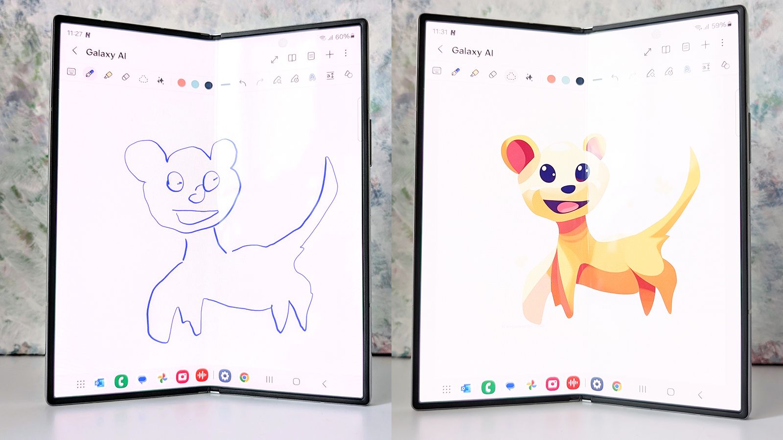 Mit "Sketch to Image" können Nutzer in der "Notes"-App Skizzen zeichnen – Galaxy AI macht aus den Strichen Comics und Co.