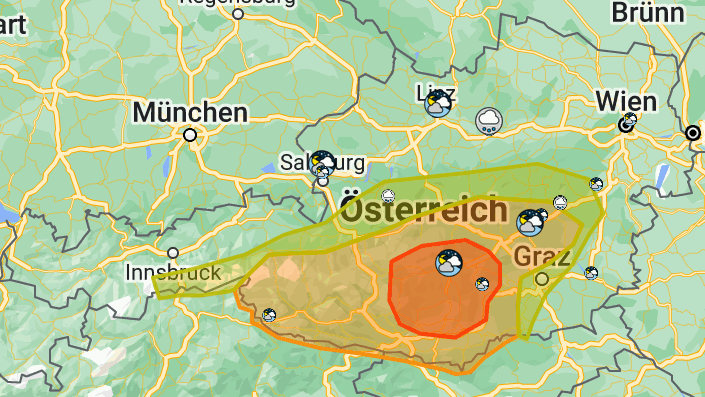 Heute.at - Gewitterzellen peitschen erneut Sintflut-Regen ins Land
