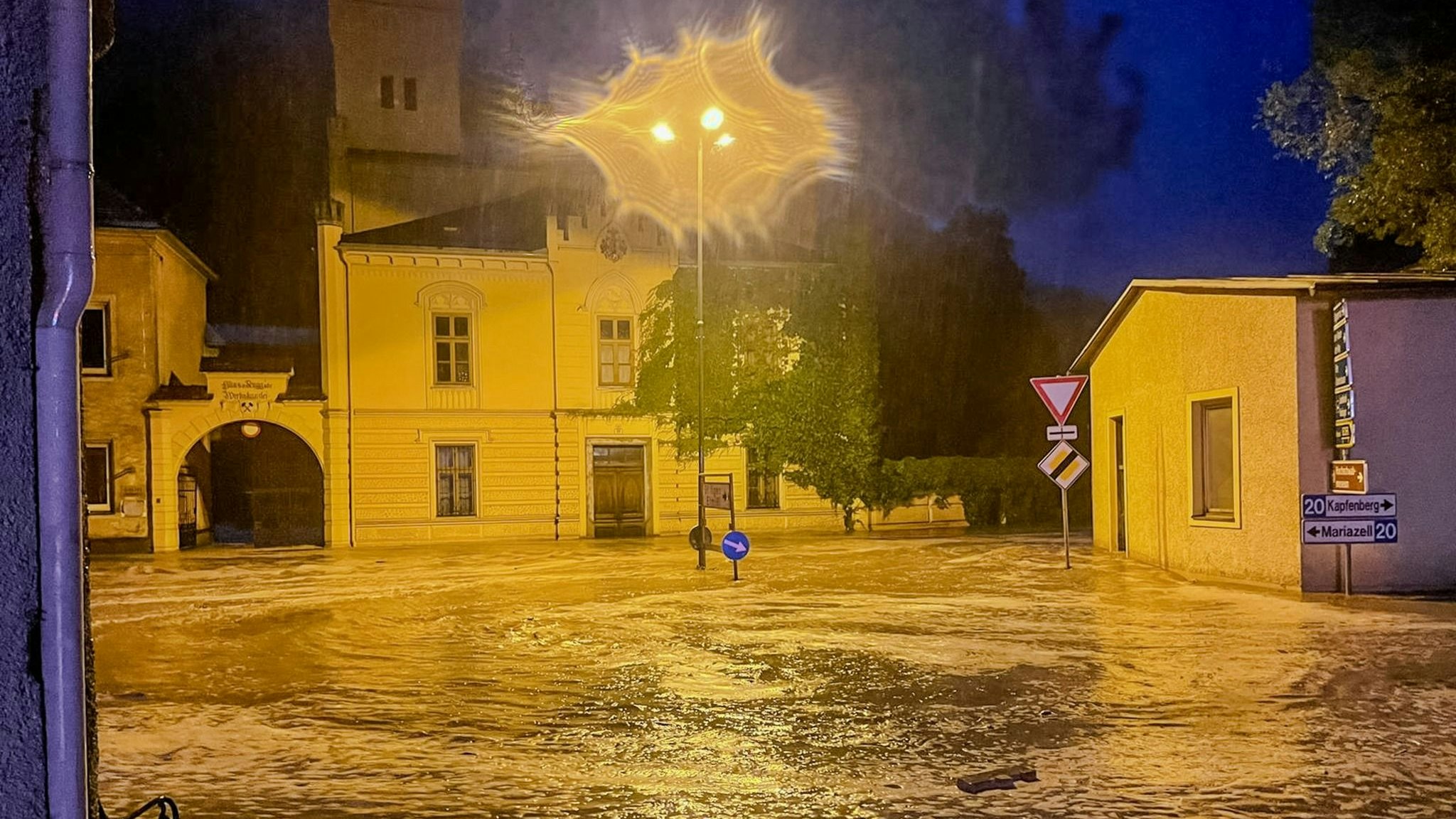 Thörl wurde komplett überflutet.