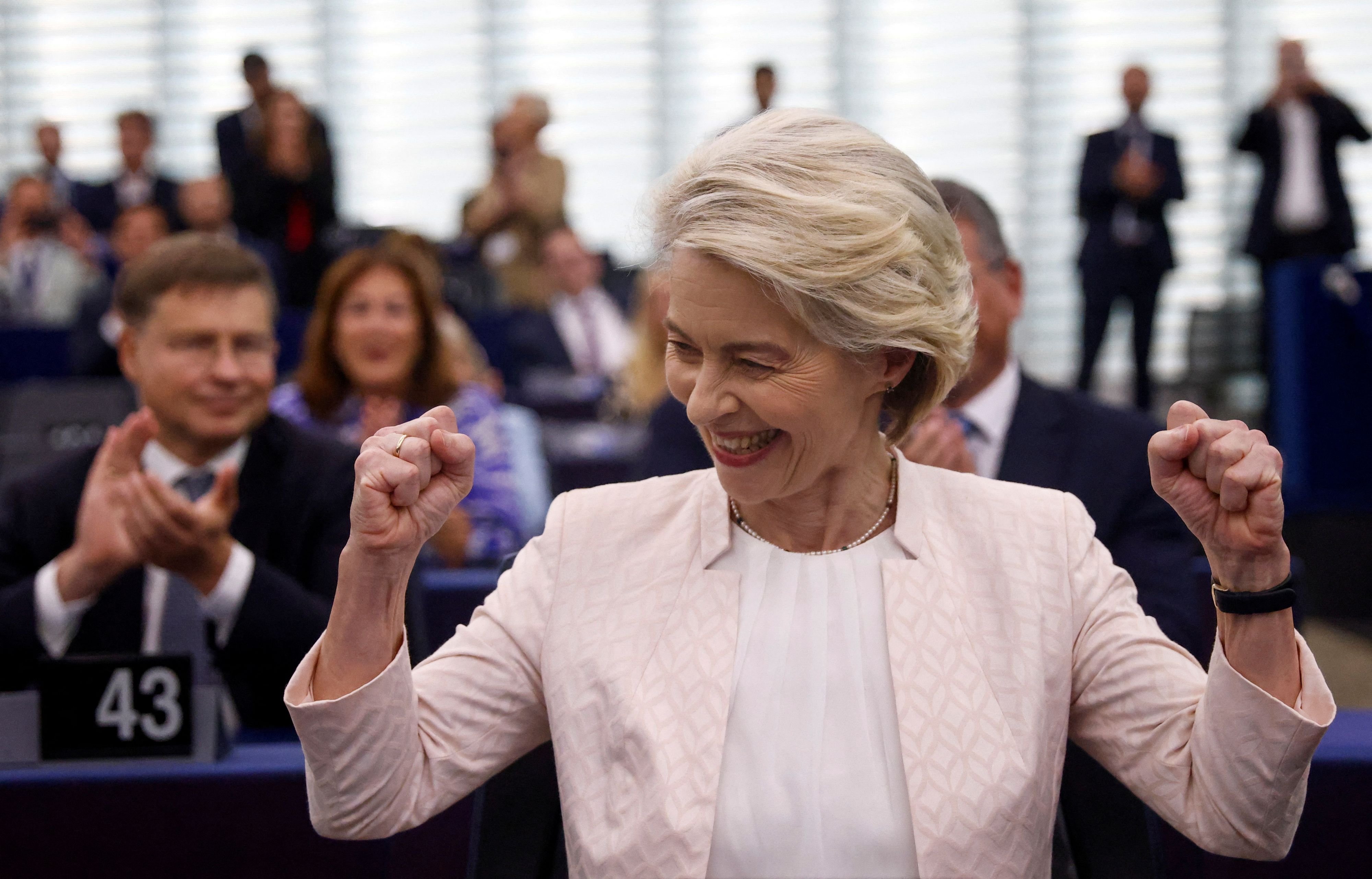 Mit Freude nahm Ursula von der Leyen ihre Wiederwahl zur Kenntnis. 