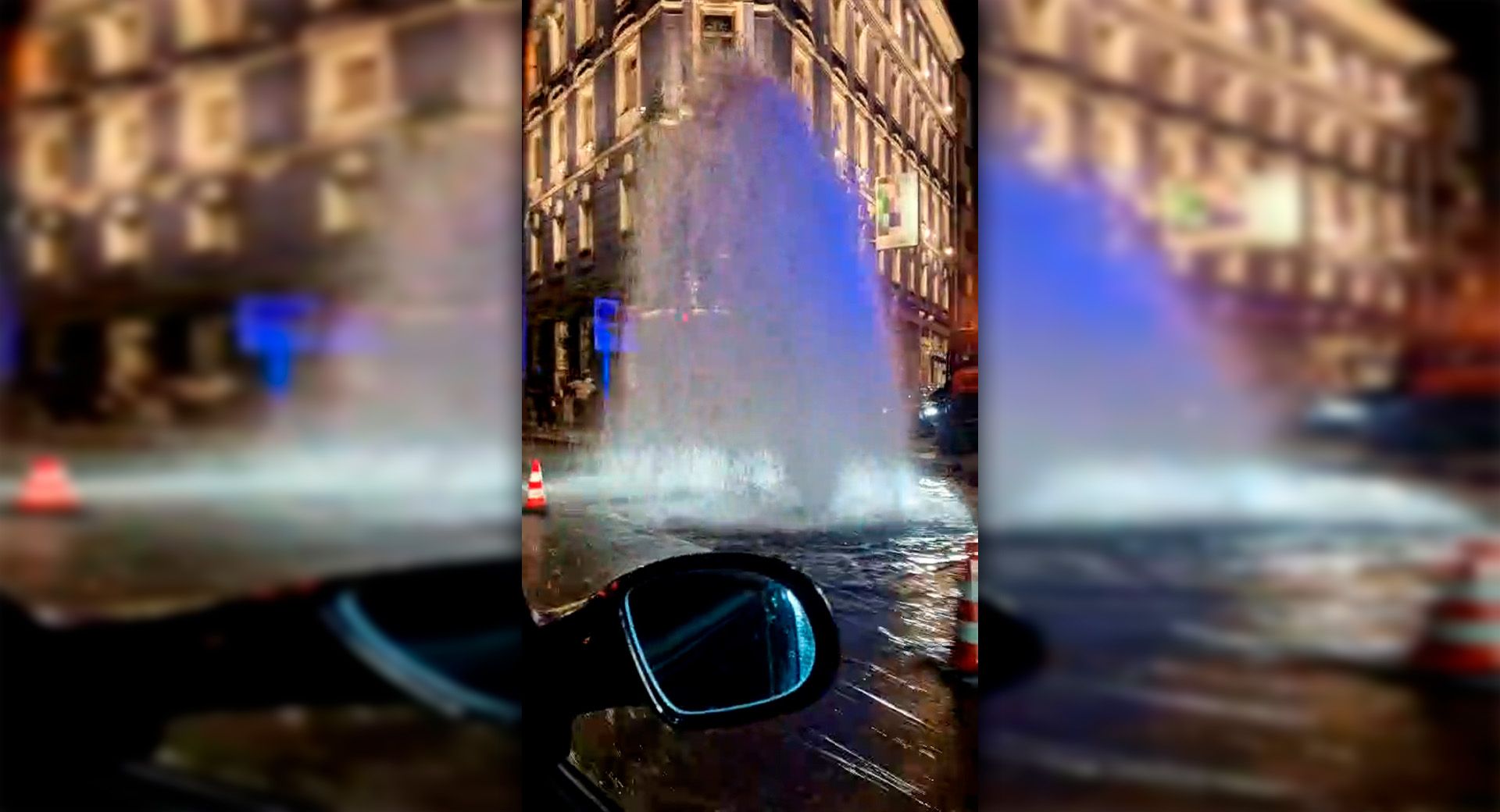 Arbeitsunfall am Wiener Gürtel sorgt für Wasserfontäne 