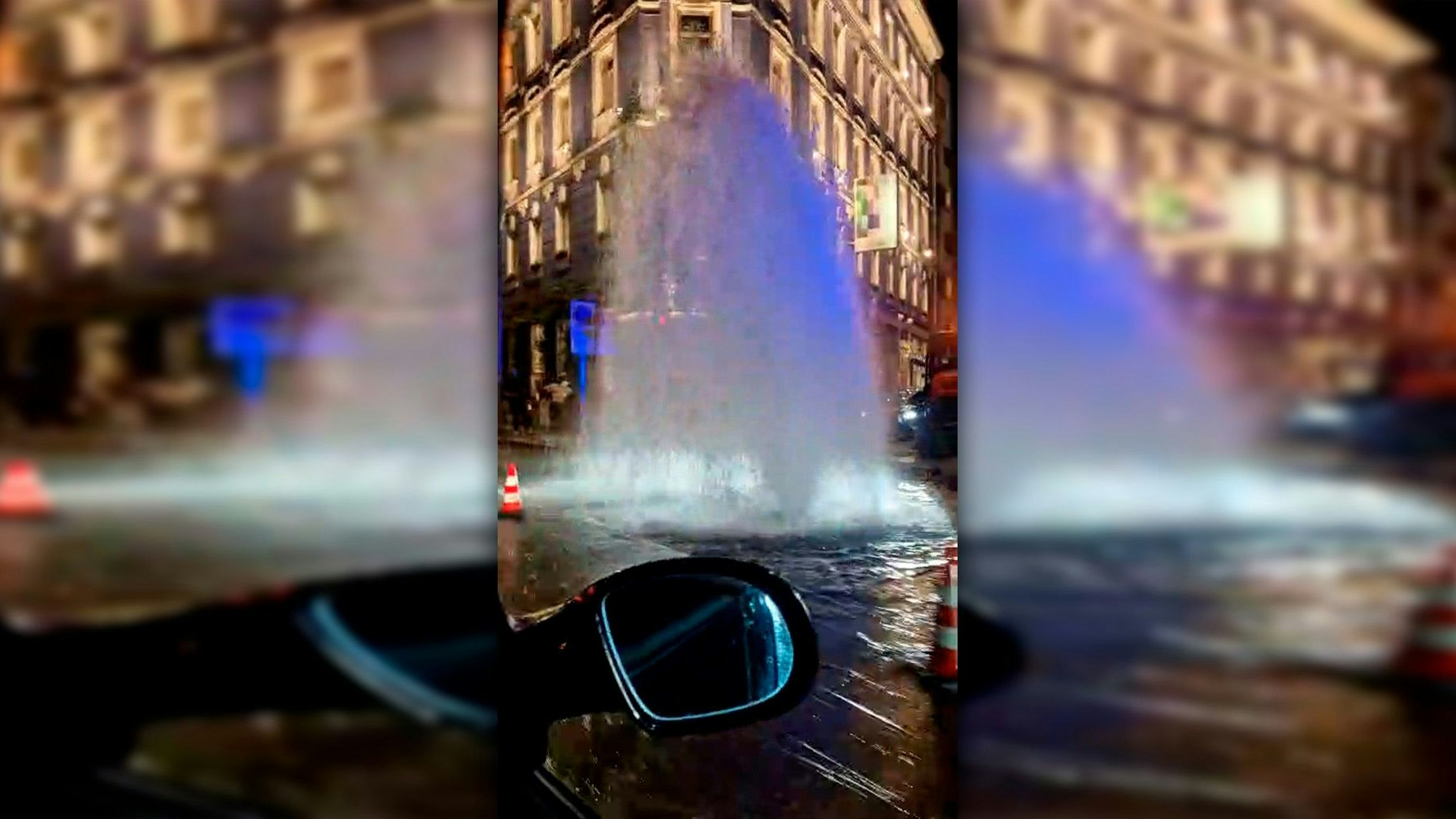 Arbeitsunfall am Wiener Gürtel sorgt für Wasserfontäne 