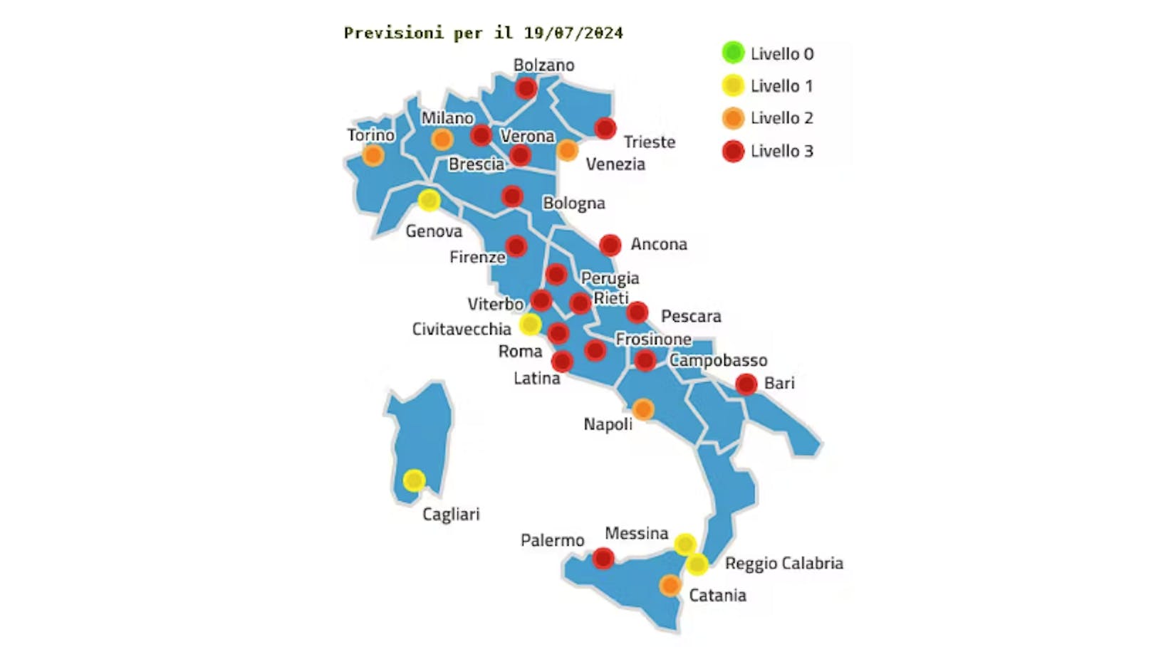 In 17 italienischen Städten gilt die höchste Hitzewarnstufe.