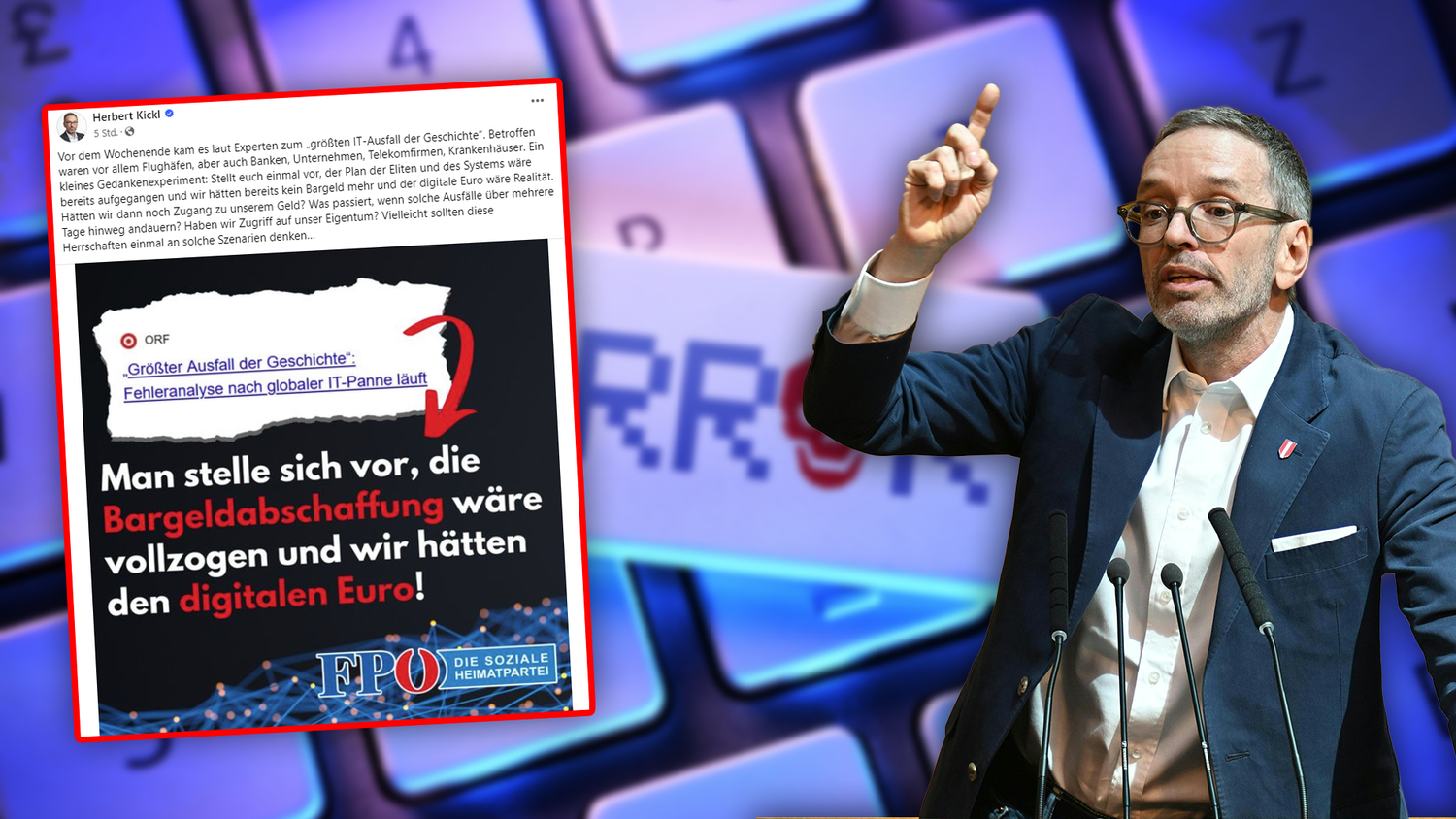 Auf Facebook regte FPÖ-Chef Herbert Kickl zu einem 