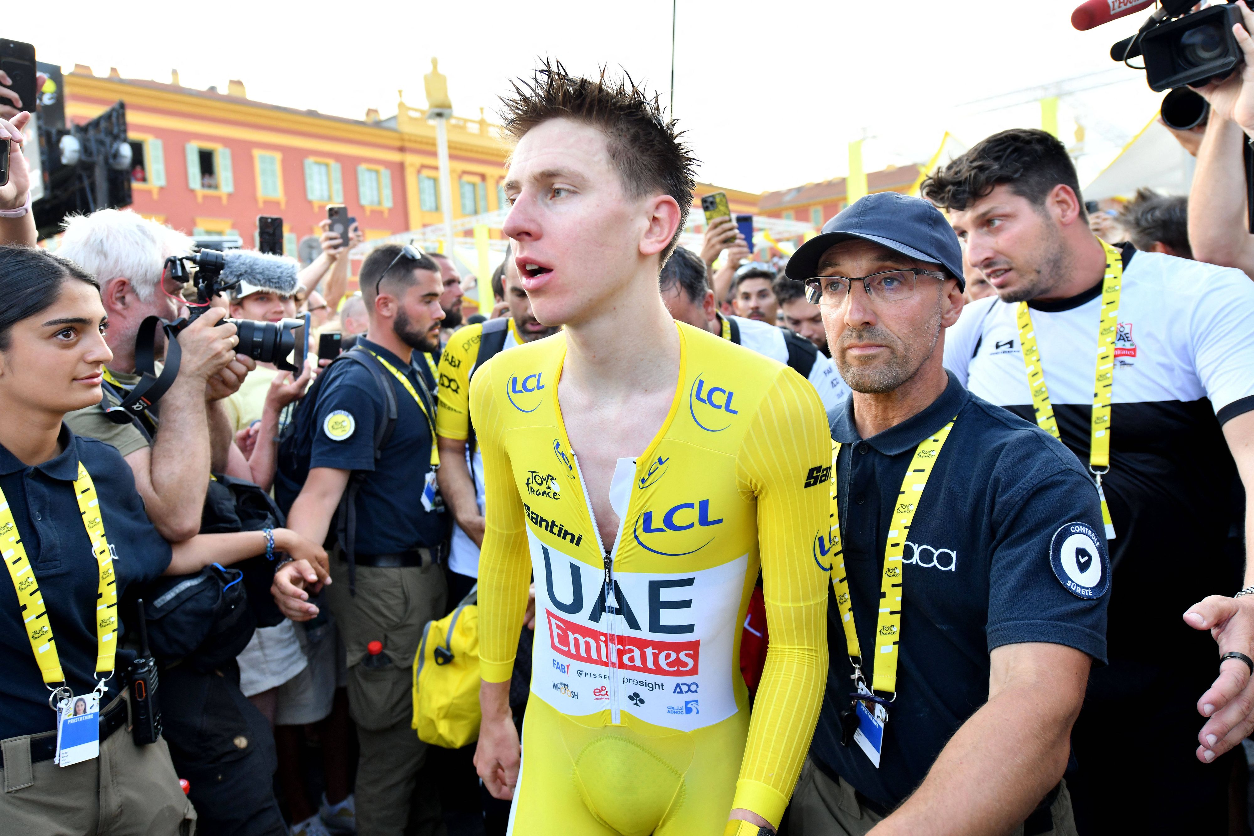 Tadej Pogacar ist nach der Tour de France ausgepumpt.