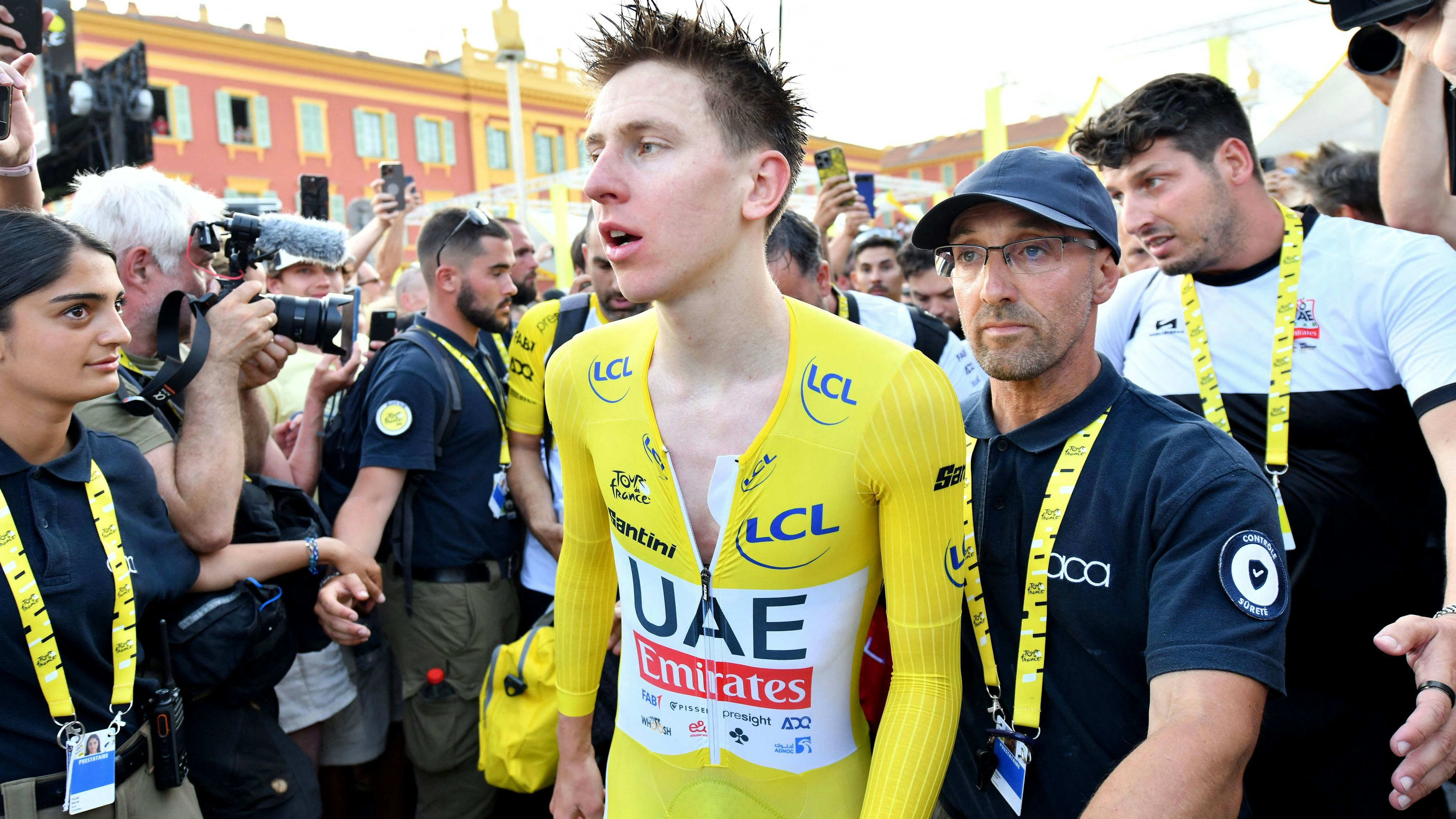 Tadej Pogacar ist nach der Tour de France ausgepumpt.