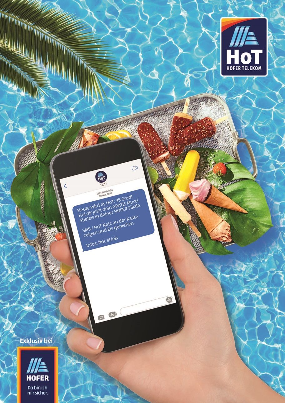 Hot-Kunden dürfen sich ab 35 Grad über Gratis-Eis freuen.