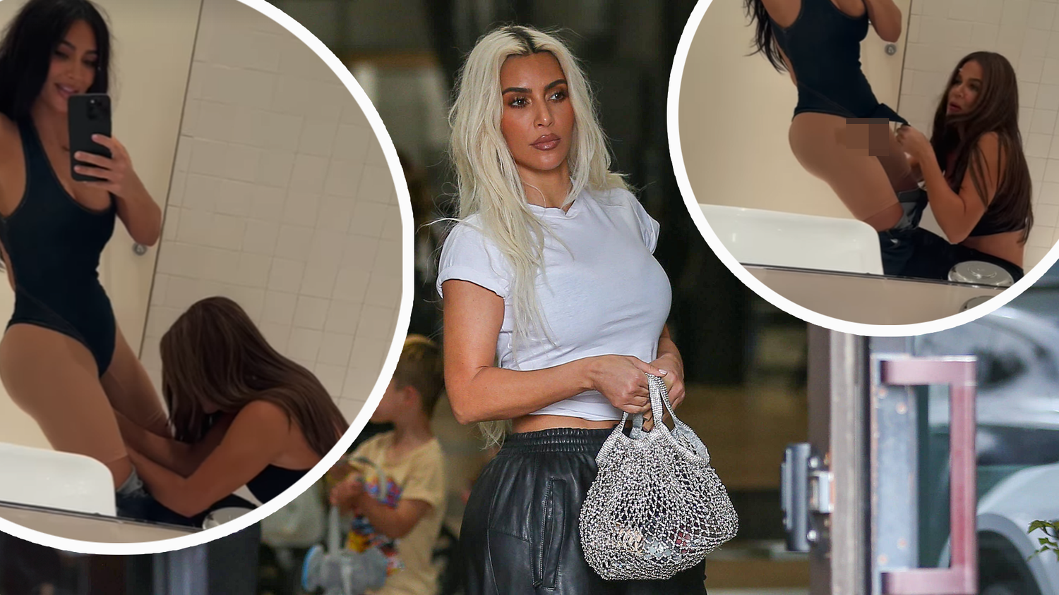 Khloé Kardashian (r.) musste ihrer Schwester Kim zur Hilfe eilen.