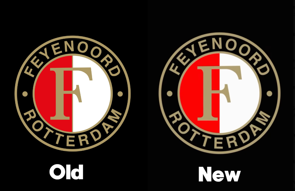 Lediglich kleine Details wurden im Logo von Feyenoord Rotterdam geändert.