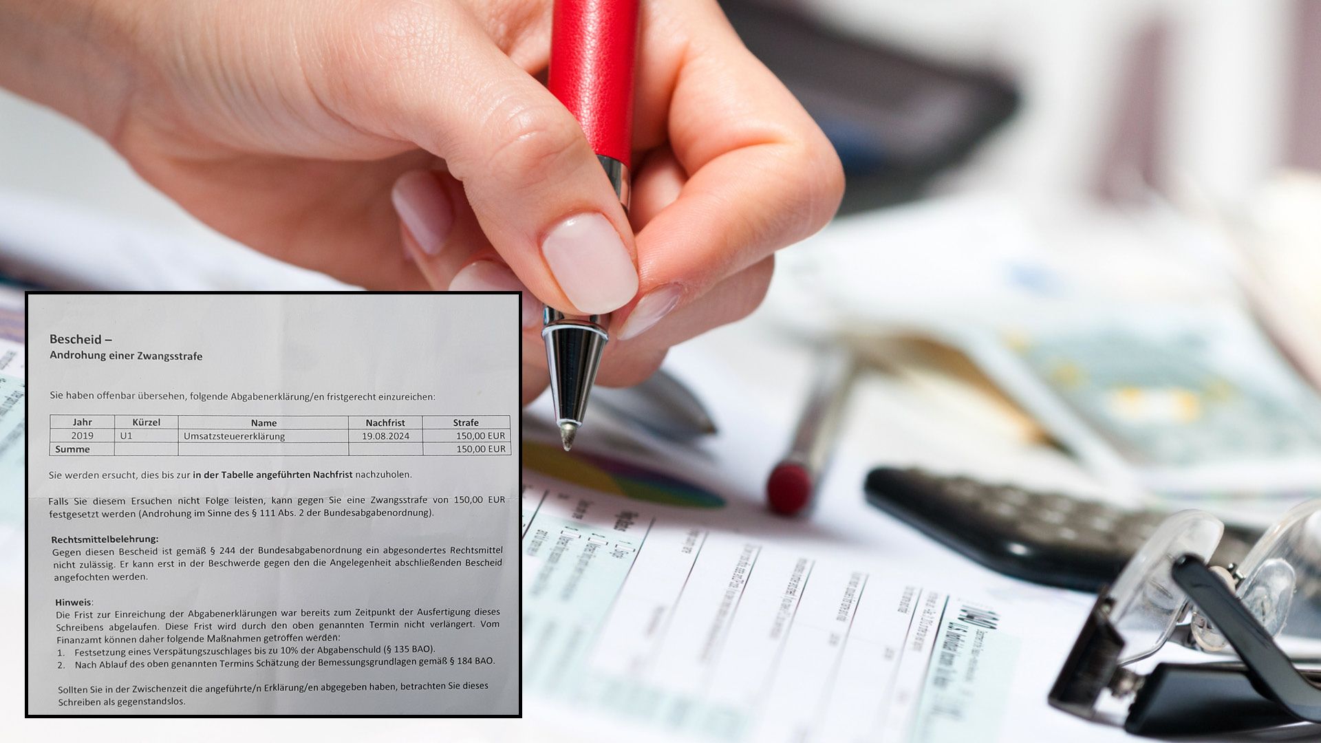 Das Finanzamt wollte gleich zwei Mal eine Umsatzsteuererklärung für das Jahr 2019.