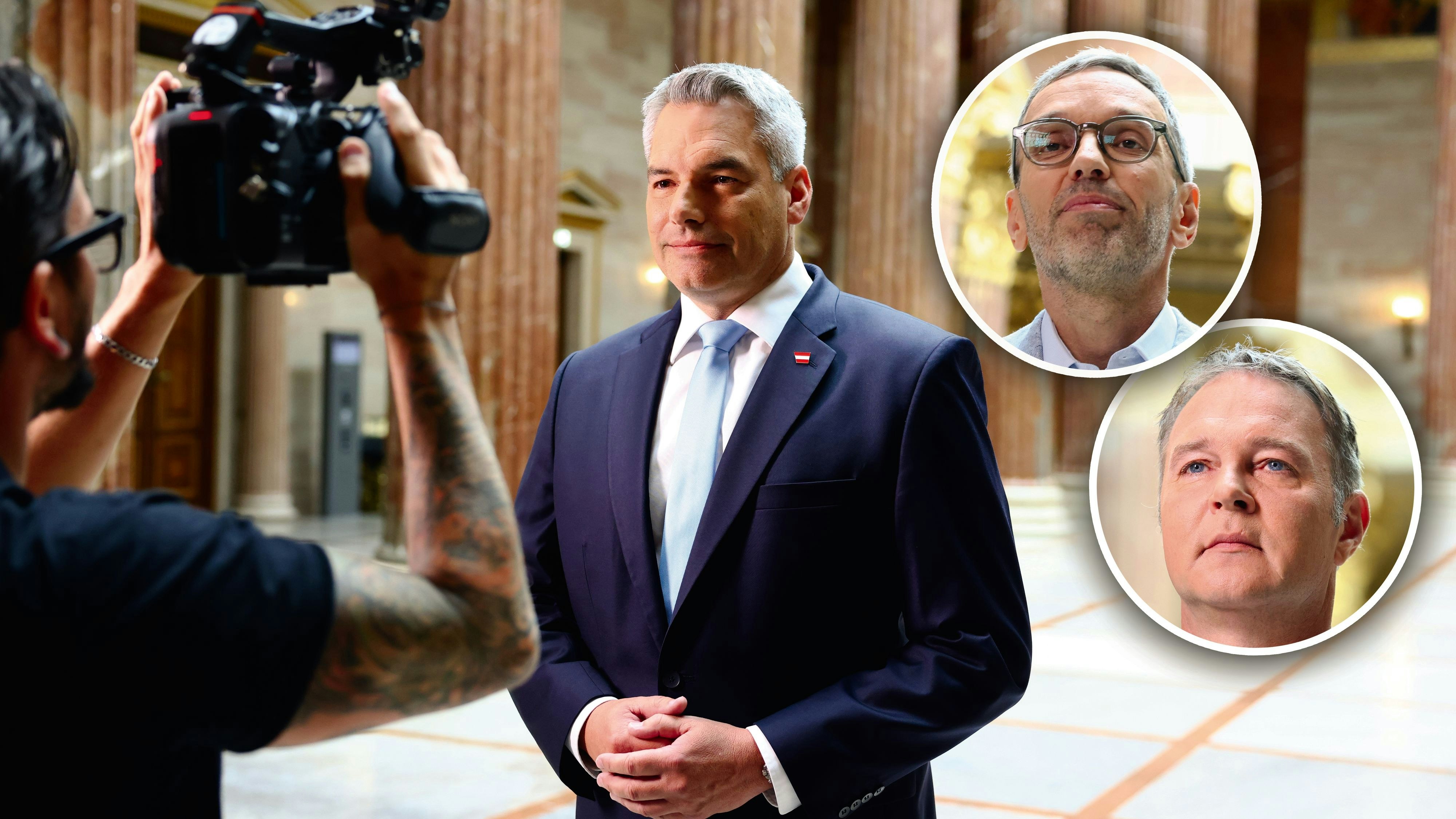 Zahlreiche TV-Duelle warten auf Kanzler Nehammer, FPÖ-Chef Kickl und SPÖ-Vorsitzenden Andreas Babler.