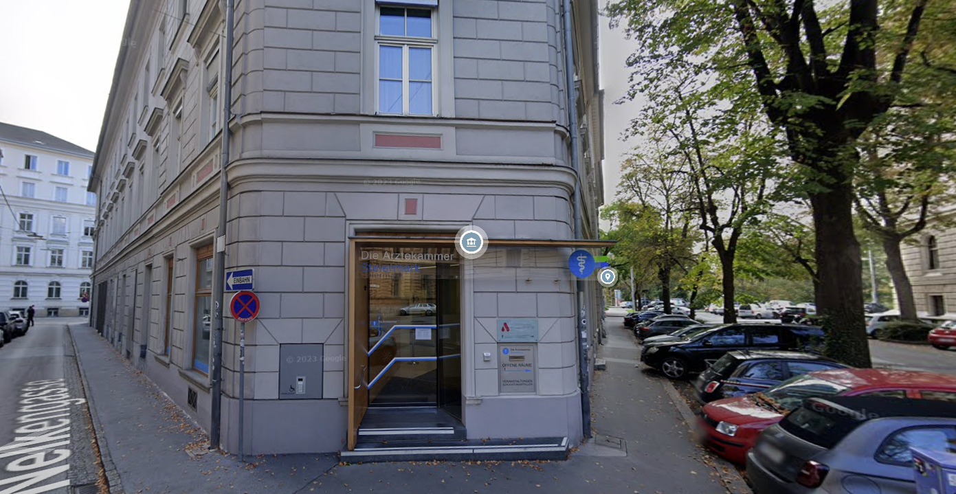 Bombendrohung gegen die Ärztekammer Steiermark in der Grazer Innenstadt.