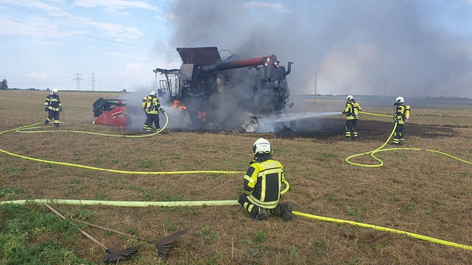 Mähdrescher-Brand