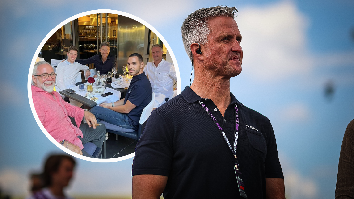 Ralf Schumacher teilte ein Bild beim Abendessen mit seinem Freund Étienne und Sohn David.