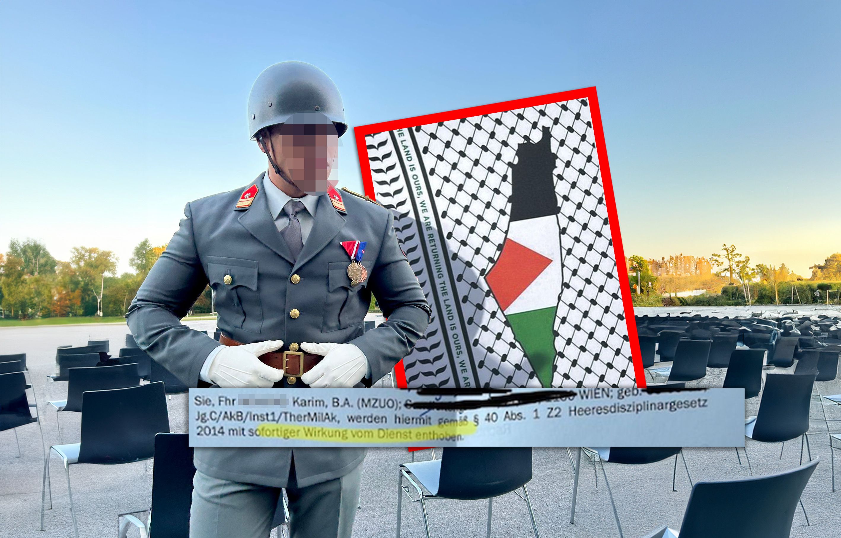 Der Offiziersanwärter Karim postete israelfeindliche Inhalte auf Instagram, wollte sich mit Palästinensern solidarisch zeigen.