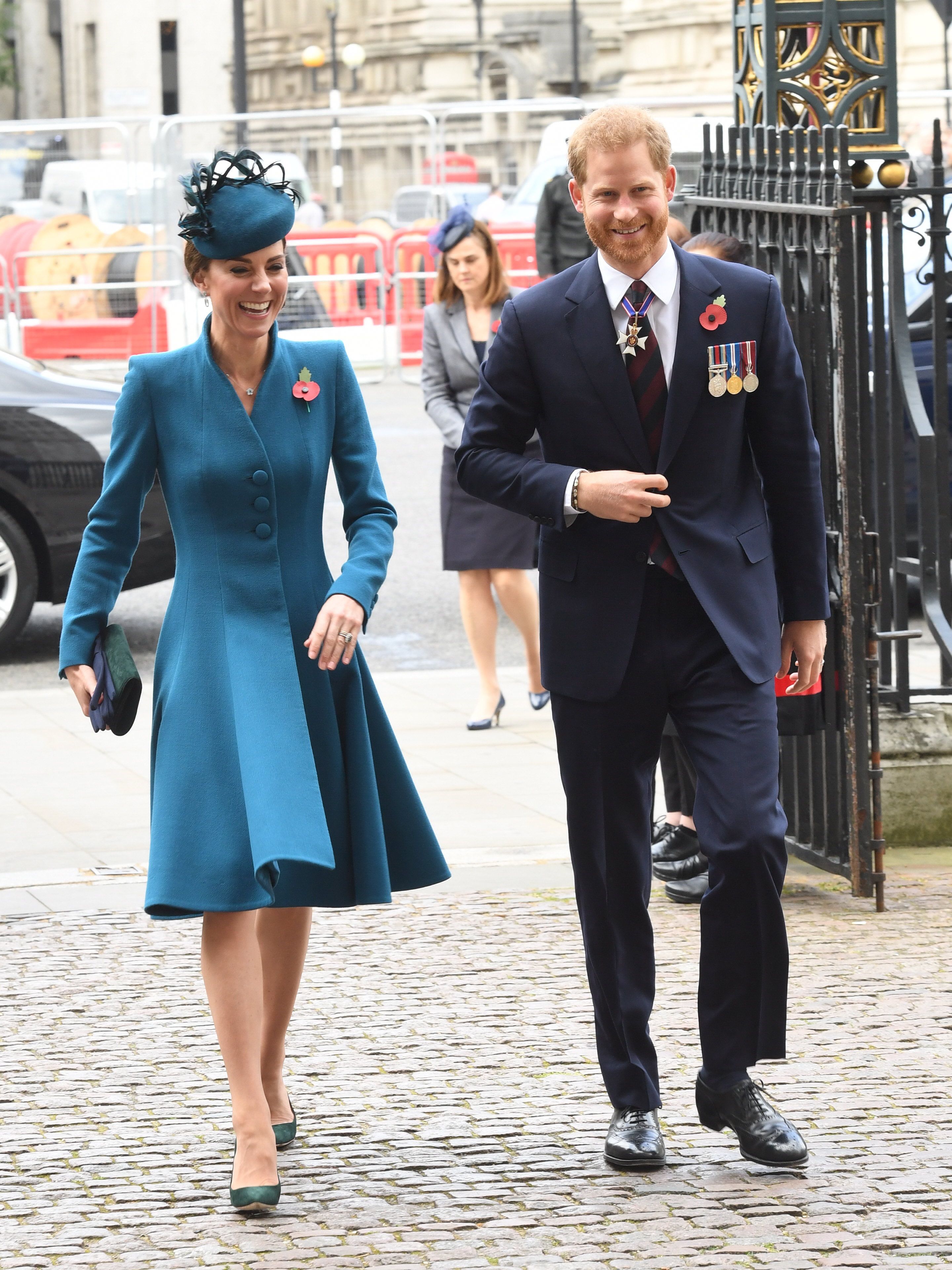 Prinzessin Kate und der Prinz Harry bei der Gedenkfeier zum Anzac Day im Jahr 2019.