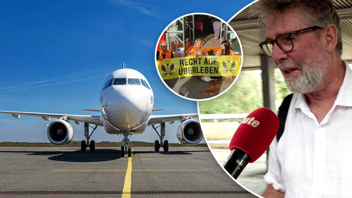 Klimakleber planen eine Störaktion auf Flughäfen in Österreich