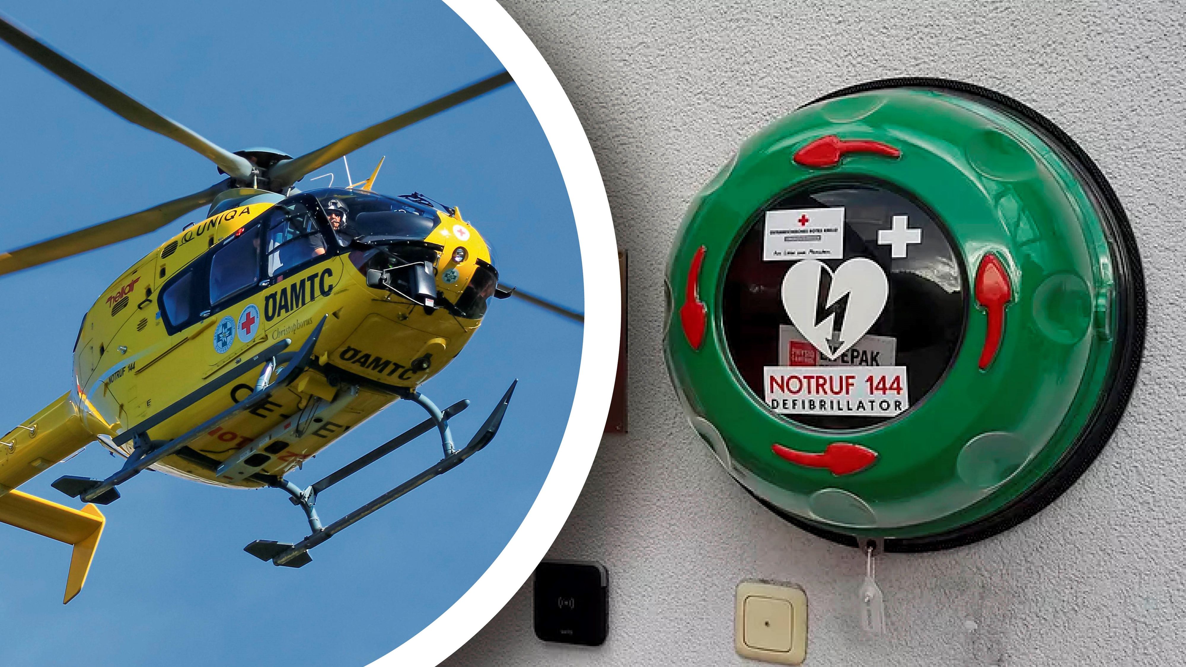 Der Tennisspieler wurde mit einem Defibrillator reanimiert und dann per Rettungshubschrauber ins Spital gebracht. (Symbolbild)