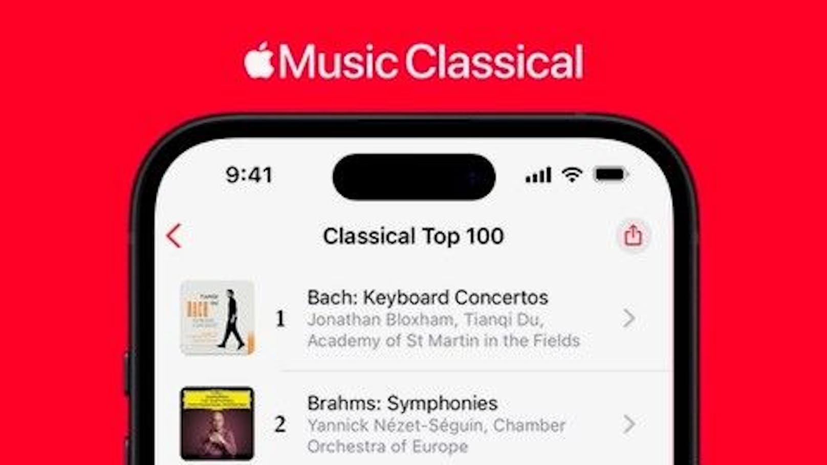 Apple Classical Top 100, die weltweit einzige wöchentliche Klassik-Hitparade, ist jetzt verfügbar.