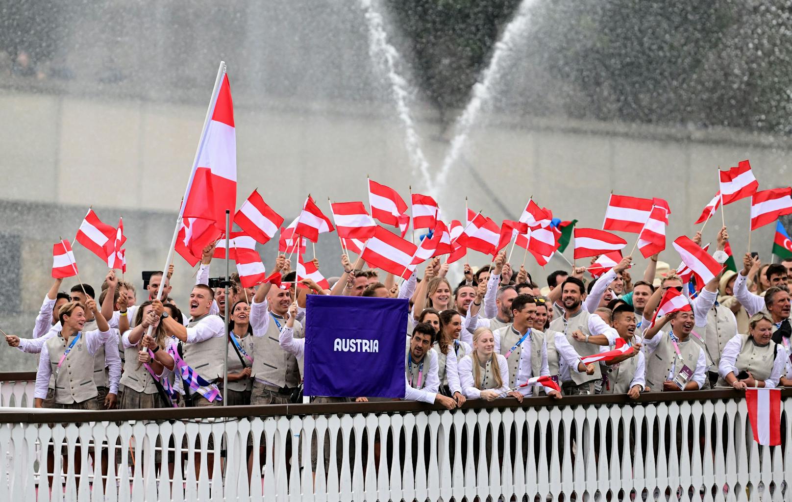 Österreichs kleine, aber feine, Delegation bei der Eröffnungsfeier. 